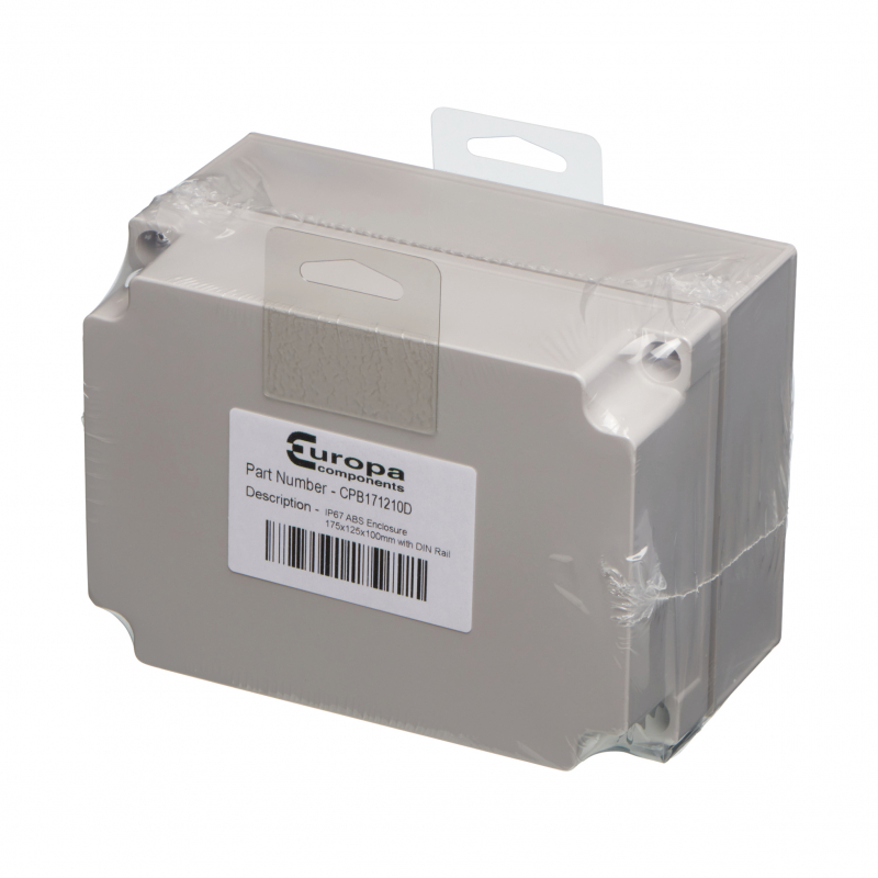 175 x 125 x 100 IP67 POS ABS Enclosures Complete with Din Rail Europa