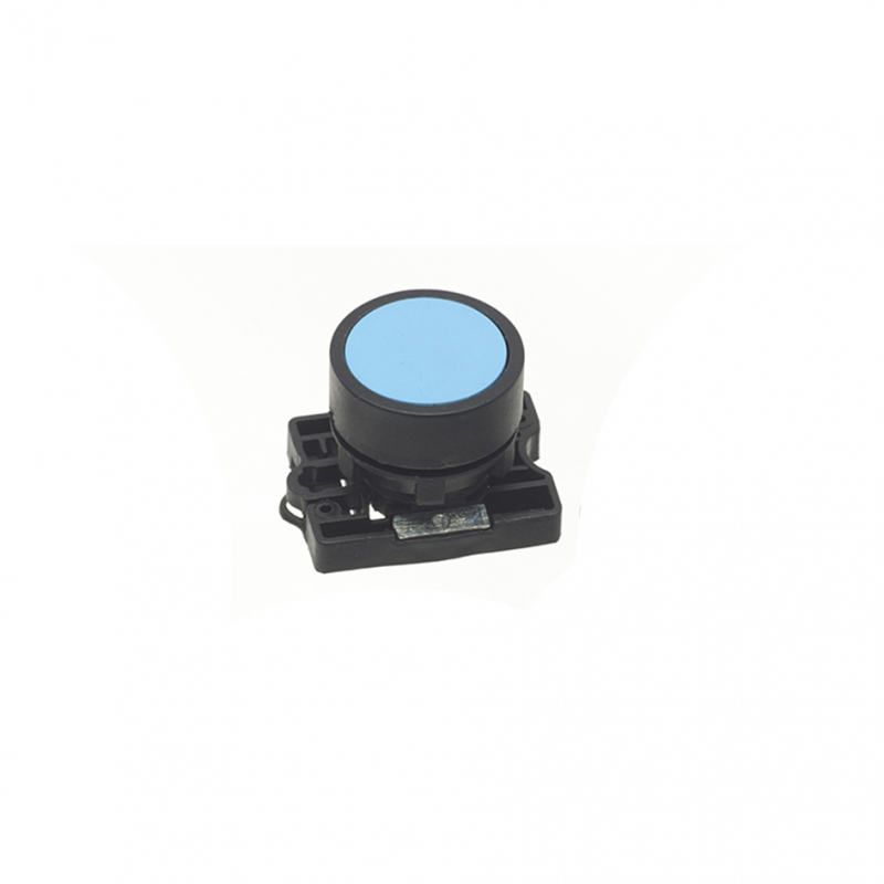 Plastic Push Buttons + Mounting Clip (IP65) Flush P/B Head Blue Europa
